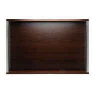 Bandeja 45cm por 30cm De Madeira Naturals Com Alcas De Aço Inox